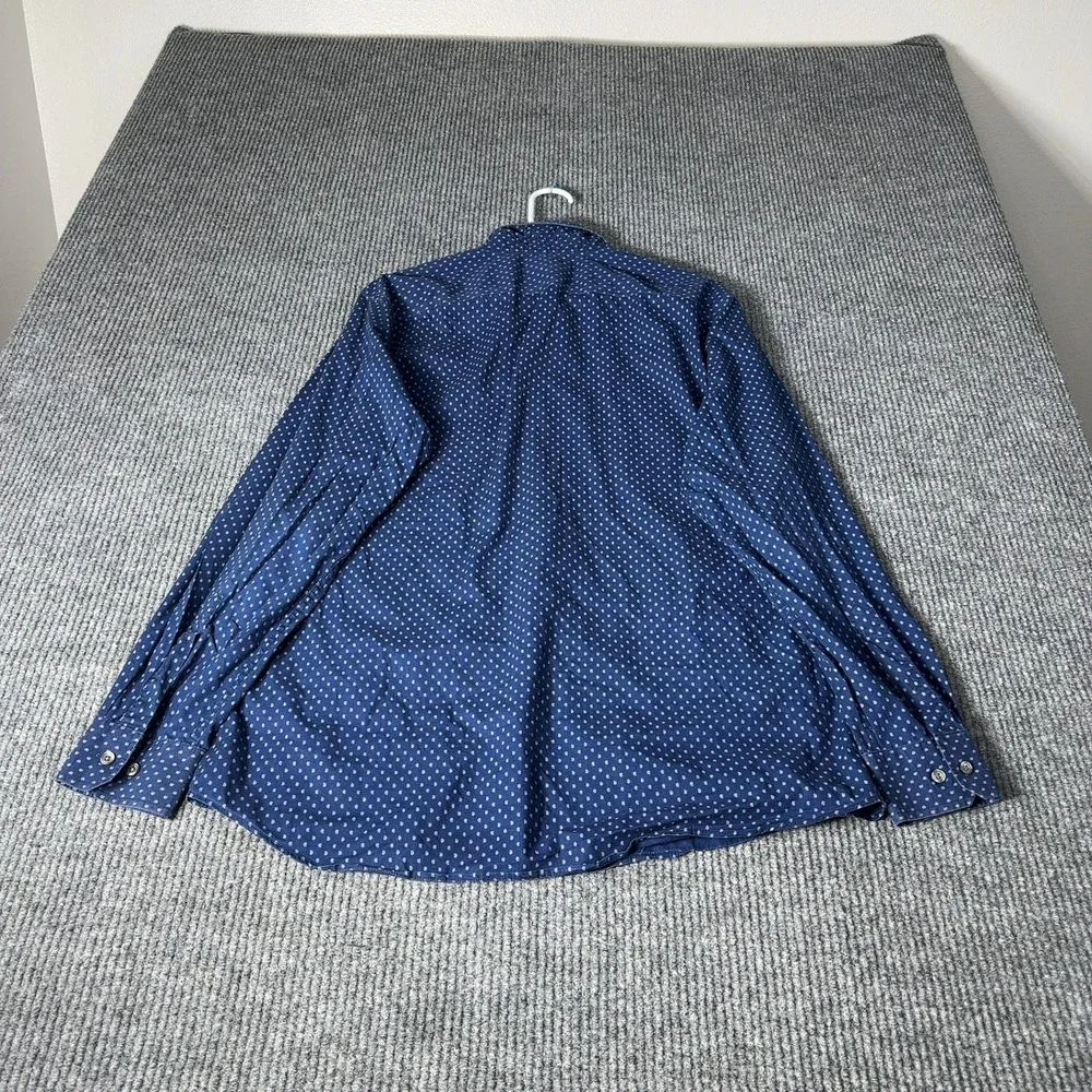 Banana Republic Button Up Mens L Blue‎ Paisley Non-Iron Standard Fit Cotton